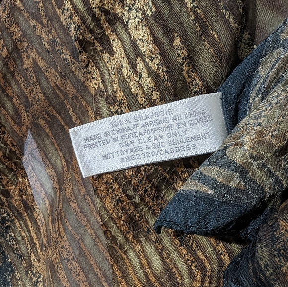 Jones New York Silk Animal Print Handkerchief Scarf - Picture 5 of 6